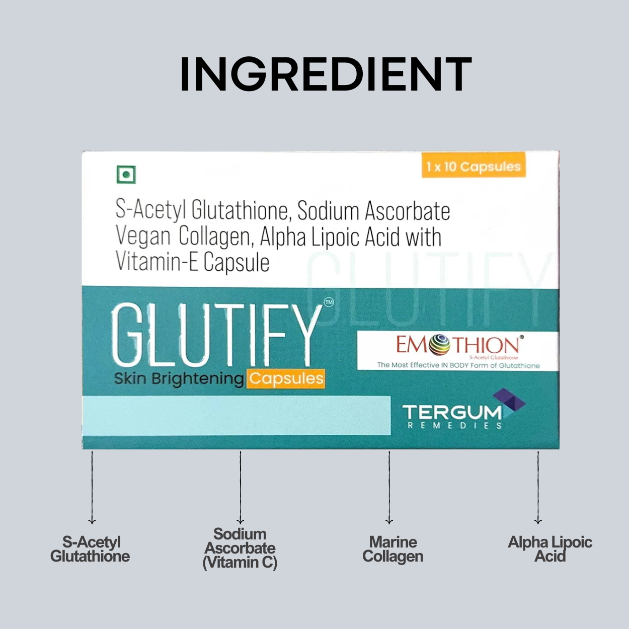 glutathione sodium ascorbate Glutify Capsules l arginine 1 Nekothione 9 In Color:2