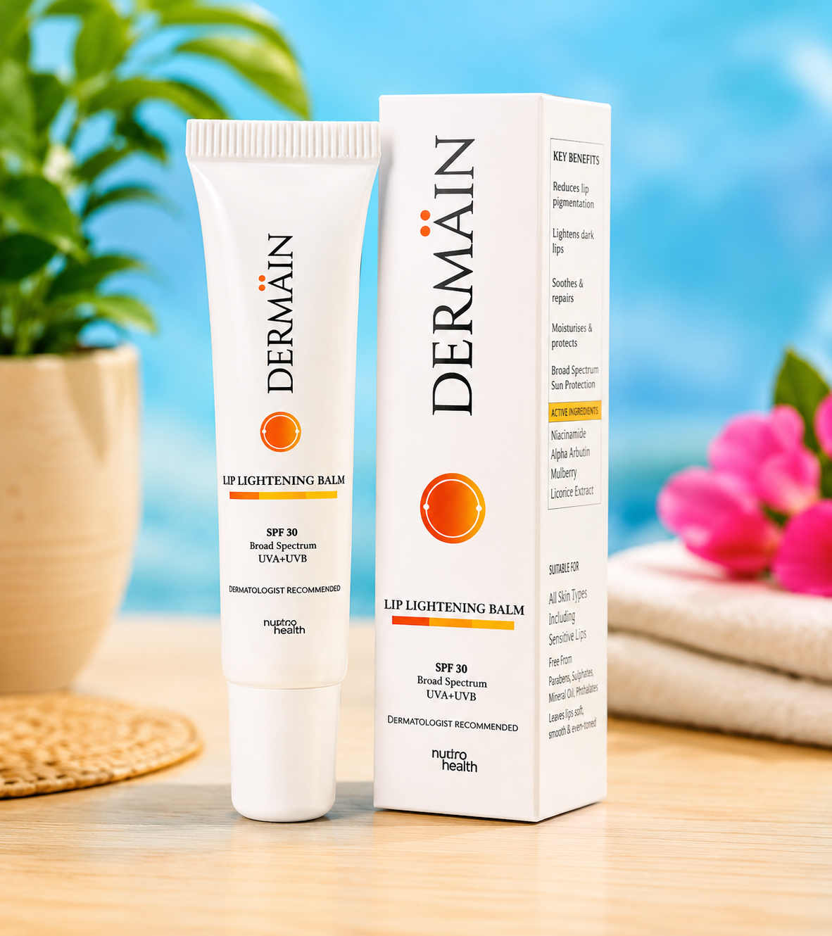 DERMAIN Lip Lightening Balm SPF 30